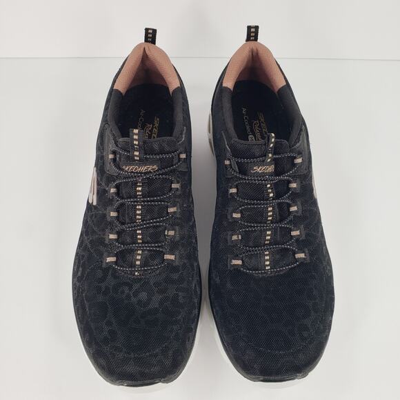 Skechers Womens Summits Sz 11 Shoes Black Leopard Print Walking Running Slip On - Picture 2 of 16